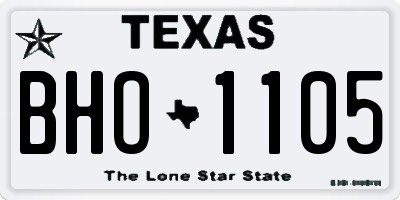 TX license plate BHO1105