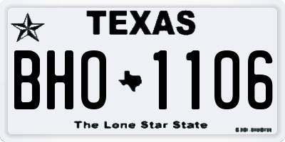 TX license plate BHO1106