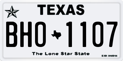 TX license plate BHO1107