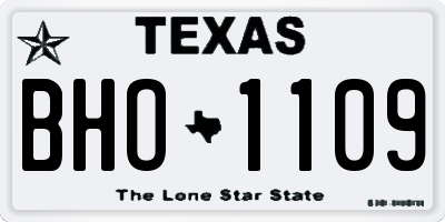 TX license plate BHO1109