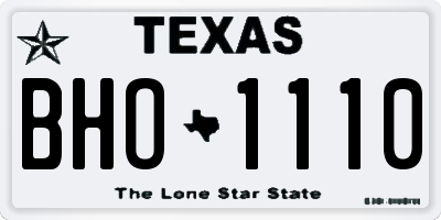 TX license plate BHO1110