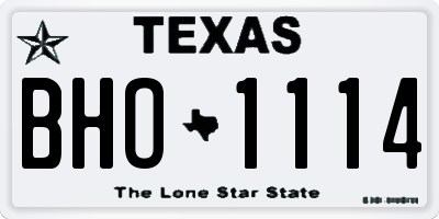 TX license plate BHO1114