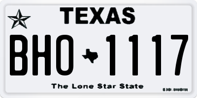 TX license plate BHO1117
