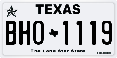 TX license plate BHO1119