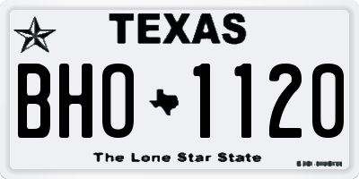 TX license plate BHO1120