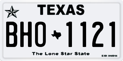 TX license plate BHO1121
