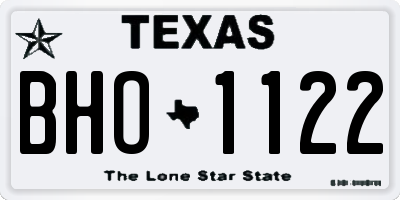 TX license plate BHO1122