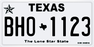 TX license plate BHO1123