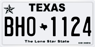 TX license plate BHO1124