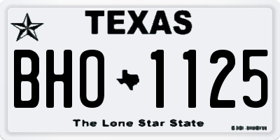 TX license plate BHO1125