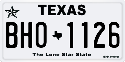 TX license plate BHO1126