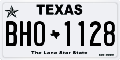 TX license plate BHO1128