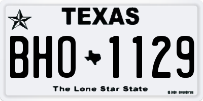 TX license plate BHO1129