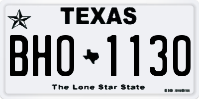 TX license plate BHO1130