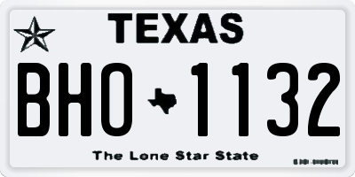TX license plate BHO1132