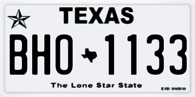 TX license plate BHO1133