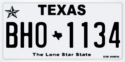 TX license plate BHO1134