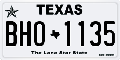 TX license plate BHO1135