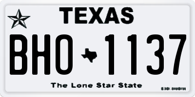TX license plate BHO1137