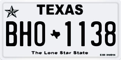 TX license plate BHO1138