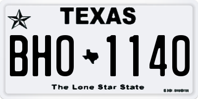 TX license plate BHO1140