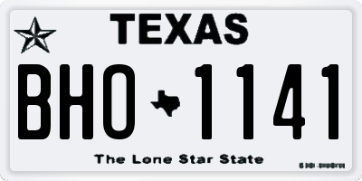 TX license plate BHO1141