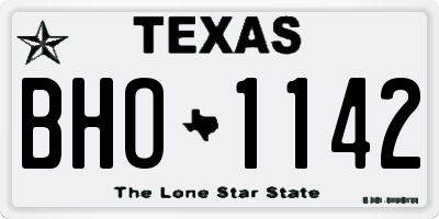 TX license plate BHO1142