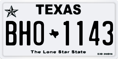 TX license plate BHO1143