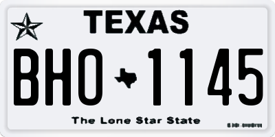 TX license plate BHO1145