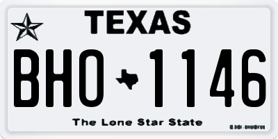 TX license plate BHO1146