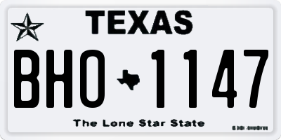 TX license plate BHO1147
