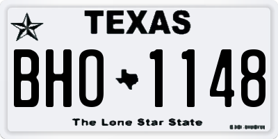 TX license plate BHO1148