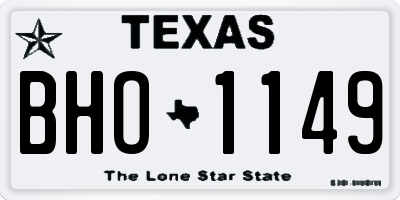 TX license plate BHO1149