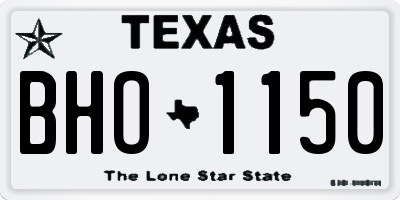 TX license plate BHO1150