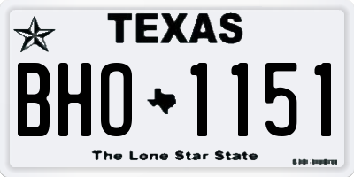 TX license plate BHO1151