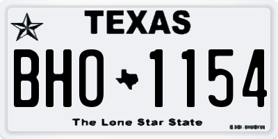 TX license plate BHO1154
