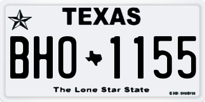 TX license plate BHO1155
