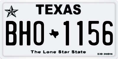 TX license plate BHO1156