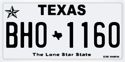 TX license plate BHO1160