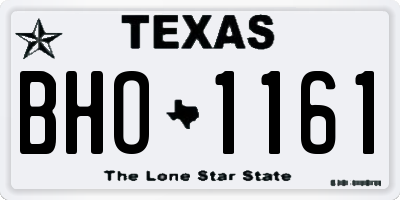 TX license plate BHO1161