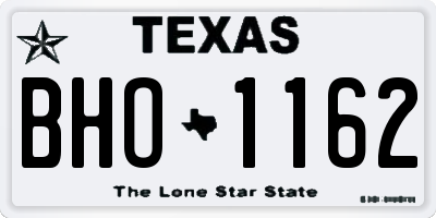 TX license plate BHO1162