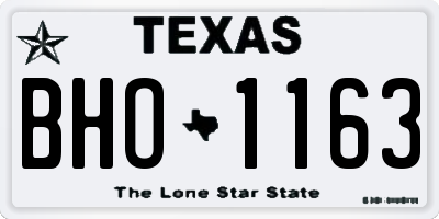 TX license plate BHO1163
