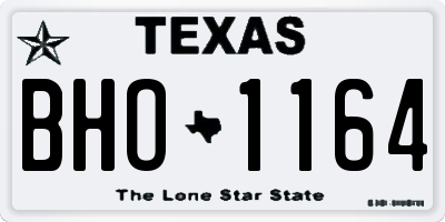 TX license plate BHO1164