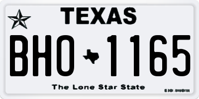 TX license plate BHO1165