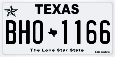 TX license plate BHO1166