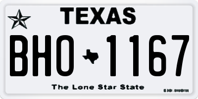 TX license plate BHO1167