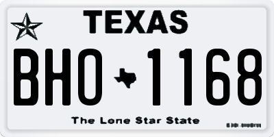 TX license plate BHO1168