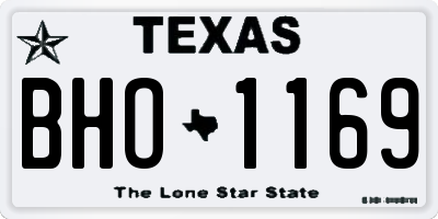 TX license plate BHO1169