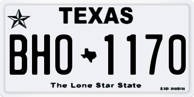 TX license plate BHO1170