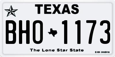 TX license plate BHO1173